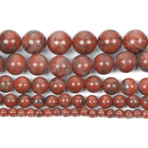 4-12mm Natural Stone Beads Round Smooth Sesame Stone Loose Beads For Jewelry Making DIY Charm Bracelet Necklace Handmade