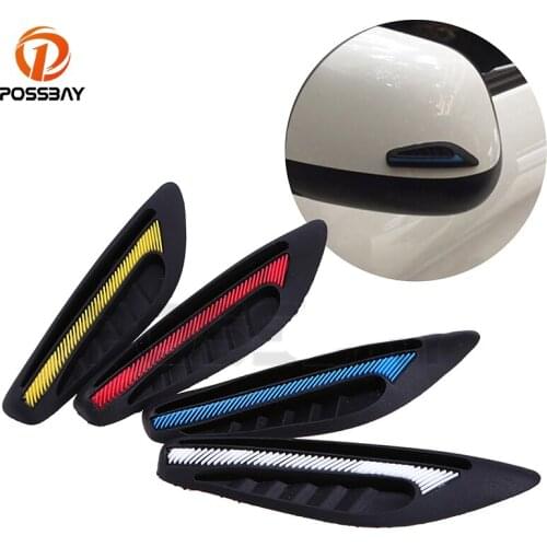 POSSBAY 4x Car Door Protector Rubber Door Side Edge Protection Guards Anti-collision Strip Sticker Bumper Corner Strips