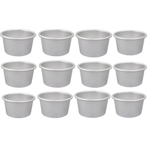 6/8/10/12pcs 6cm Round Mini Cake Pan Aluminum Alloy Puddings Mold Cake Cup Moulds Cheese Pie Pan Jelly Tart Mold Bakeware