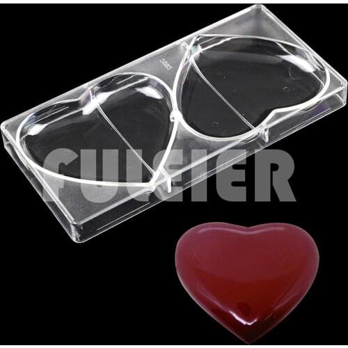 Big Heart Shape Polycarbonate Chocolate Mould For Baking Pastry Belgium Sweets Candy Mold Trays Bakeware Confectionery Tool