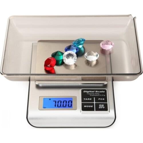 Digital Food Kitchen Scale 3kg 0.1g/500g 0.01g electronic balance measuring Scale for Baking Cooking cuisine Stainless Steel