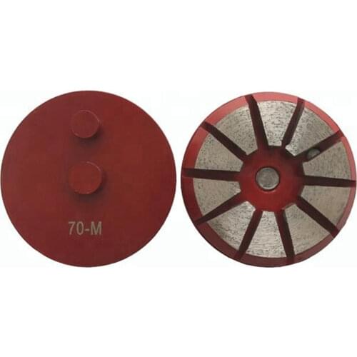 GD21 Double Pins Diamond Concrete Pads 3 Inch Metal Grinding Disc with Ten Sharp Segments for Concrete Terrazzo Floor 9PCS