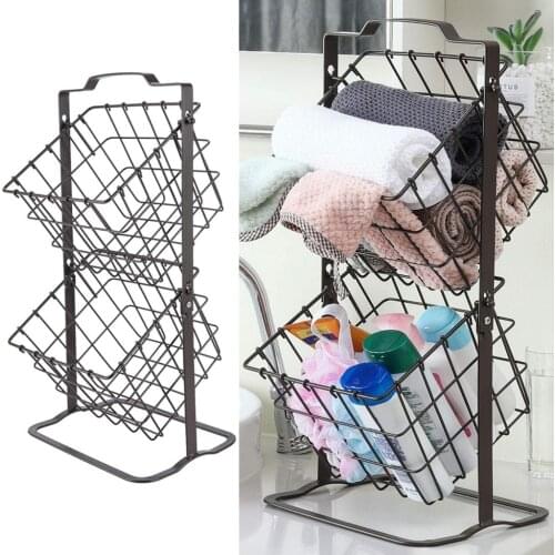 Double Layer 2-Layer Fruit Basket Snacks Bread Countertop Storage Organizer