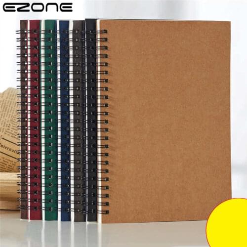 EZONE 60 Page Spiral Coil Sketchbook Kraft Paper Notebook Page Notebook Coil Installed Diary School Office Stationery Notebook