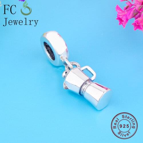 FC Jewelry Fit Original Pandora Charm Bracelet Authentic 925 Silver Coffee Machine Cup Bead Pendant For Making Women Berloque