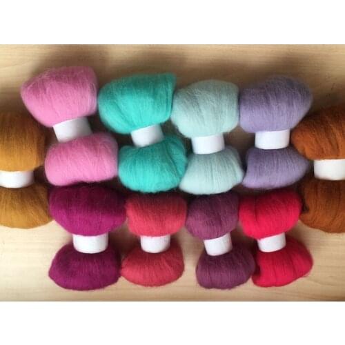 Needle felting DIY roving felt 100% merino wool fiber mix color 5g/10pcs/lot