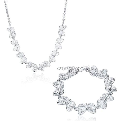 Fashion Silver Plated Jewelry Sets For Women Hight Quality Unisex Jewelry Schmuck - set Ensemble de bijoux