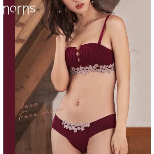 Norns women sexy high quality underwear velvet comfortable 1/2 cup lace underwear set