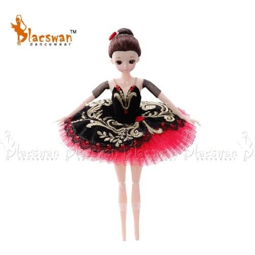 30cm Height Paquita Ballerina Doll Black and Red Spanish Style Ballet Doll Ballet Dancer Birthday Gift Kids Displaying Item AC15