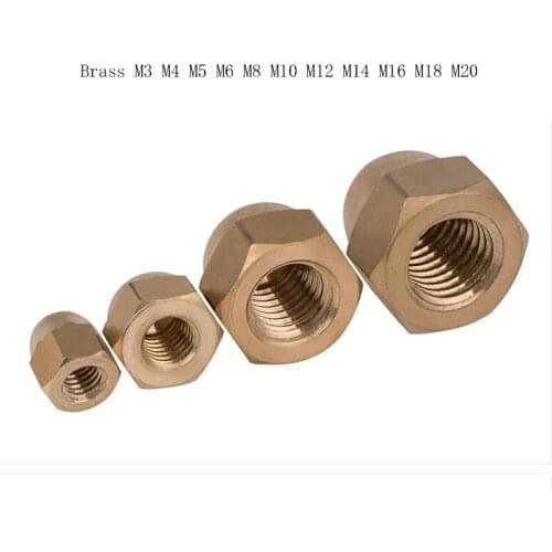Brass domed nut M3 M4 M5 M6 M8 M10 M12 M14 M16 M18 M20 Copper nut bolt end DIY toy cover din 1587 dome acorn arched head DIN