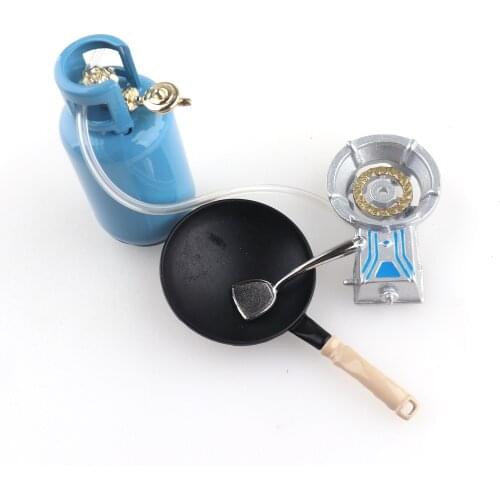 Miniature Pot Tools Dollhouse 1:12 Mini Chrome Looking Pots and Pans Dollhouse Kitchen Cookware Miniature Furniture Holiday gift