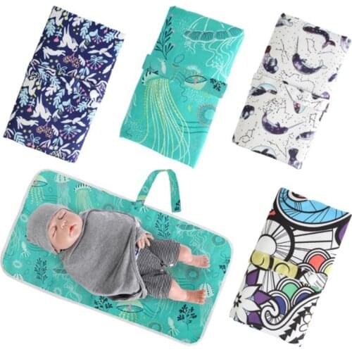 Baby Changing Diaper Pad Cotton Wave Soft Portable Waterproof Insulation Foldable Diaper Changing Mat Baby Care Pads