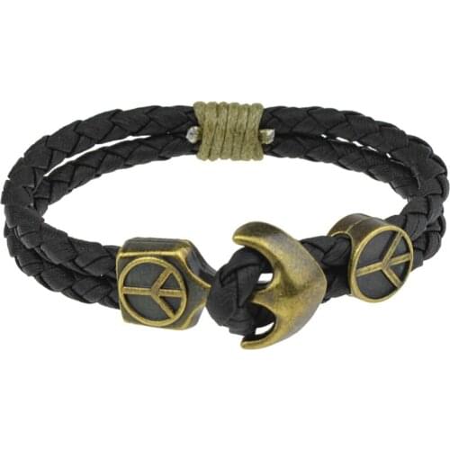 Kirykle 2018 New Fashion Chain Link Diy Multilayer Anchor Bracelets Genuine Vintage Soft Leather Bracelets Men Women Jewelry