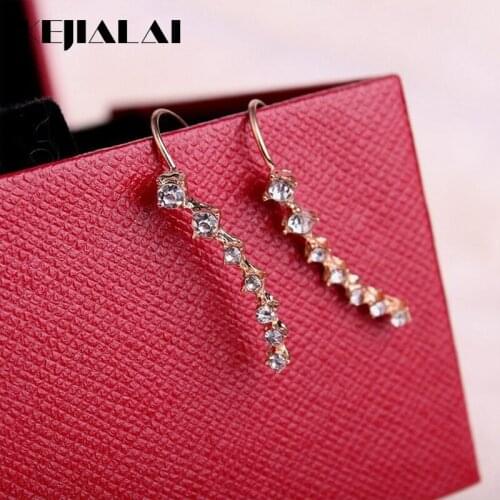 KEJIALAI Fashion Earrings A Row Of 7 Drill Inlaid Star Long Earrings Jewelry For Women LY-C6040