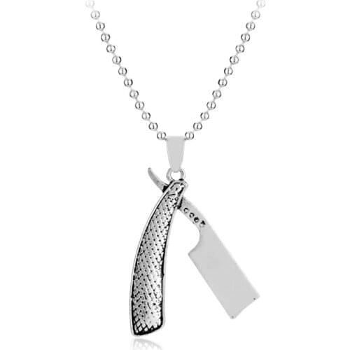 MQCHUN Personalized Design Barber Tools Razor Pendant Necklace Fashion Cool Shaver Necklace Jewelry for Man Boys Gift-30