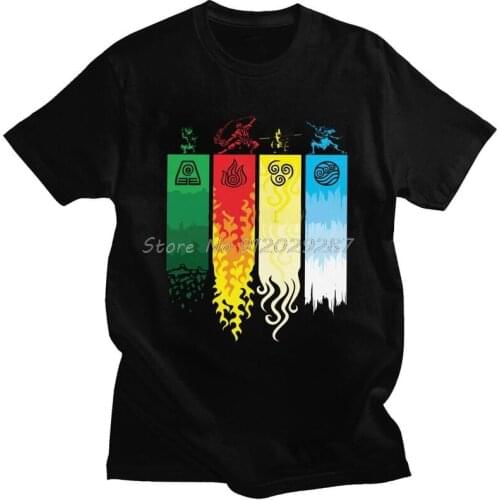 Male Avatar The Last Airbender T Shirt Short Sleeve Cotton Tshirts Handsome T-shirt Leisure The Legend Of Aang Tee Tops Clothes