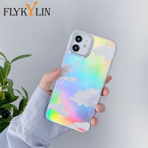 Phone Cases For iPhone 12 12 Pro Max 11 11Pro X XR XS Max SE 2020 7 8 Plus Case INS Korean Aurora Clouds Anti-knock Soft Cover