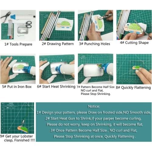 2021 New DIY Clear Blank Heat Shrink Paper Film Sheets Art Design Drawing Jewelry Making