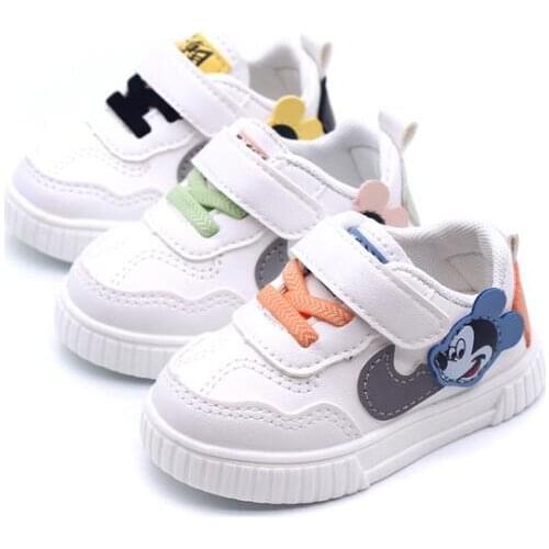 Disney new autumn baby toddler shoes boys spring girls casual shoes cartoon Mickey mouse childrens white shoes
