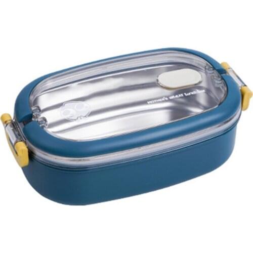 Single Layer Bento Box with Partition Portable Microwaveable Lunch Box for Students and Office Workers MAZI888