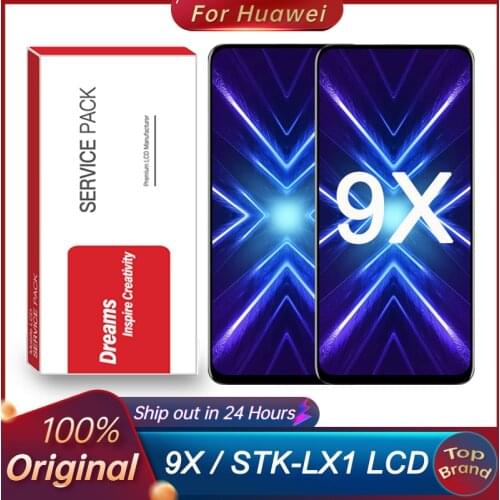 6.59‘’ Original For Huawei Honor 9X Global Premium LCD Display Touch Screen 10 touch Digitizer Assembly Frame STK-LX1 lcd Repair