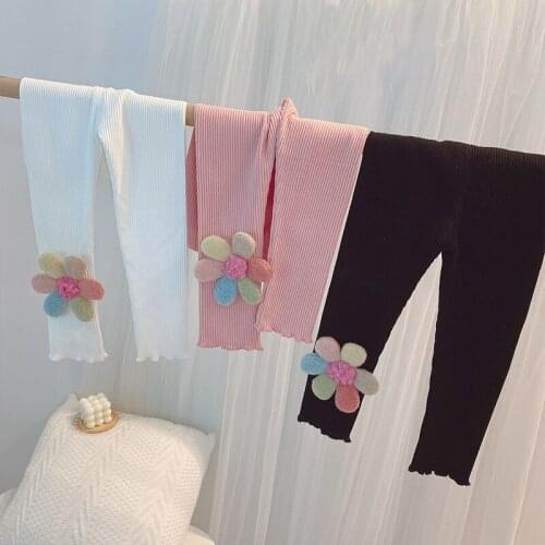 2 3 4 5 6 7 Years Baby Girls Leggings Pants Fashion Cotton Flower Skinny Pants for Girl Toddlers Leggings Kids Trousers Autumn