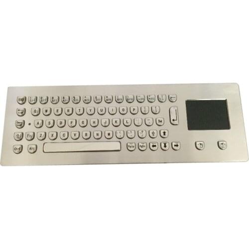 Stainless steel panel mount keyboard for frontal integration with touchpad,full layout+Similar Indukey Industeel U shape keycap