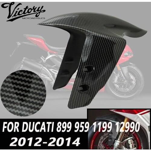 For DUCATI 899 1199 ABS Plastic Front Fender Splash Mud Dust Guard Mudguard Carbon Color for Ducati 959 1299 2012 2013 2014