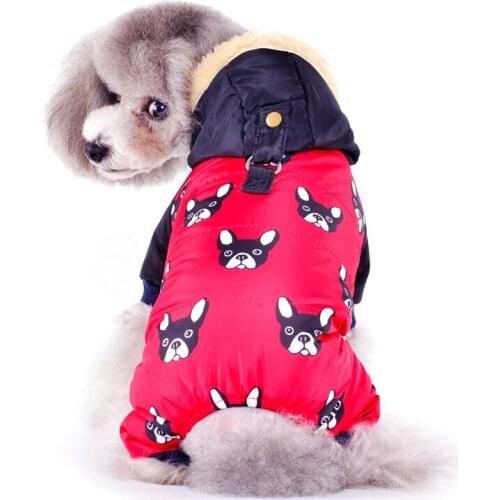 New French Bulldog Costumes For Dog Winter Warm Snow Down Jacket Coat For Puppies Small Medium Animal Pugs Pet Cat Clothes Goods
