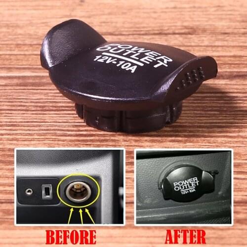 1PC 1073223 Black Plastic Car 12V Diameter 21mm Socket Cigarette Lighter Outlet Cover For Ford Focus Fiesta Mondeo