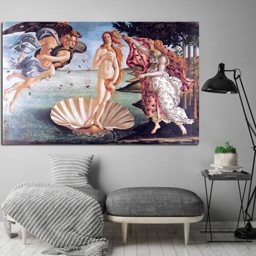 The Birth Of Venus Renaissance Famous Oil Painting On Canvas Botticelli Reproduction Art Print Classical Wall Picture Cuadros