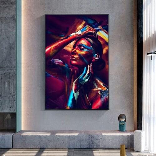 Modern Abstract Colorful Nude Women Portrait Posters and Prints Wall Art Canvas Painting Pictures for Living Room Home Decor