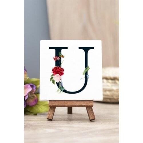 Modern U Letter Flower Design Stone Table Decor trinket baratija حلية орнаментальный