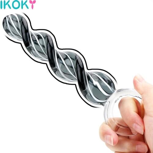 Spiral Anal Plug Prostate Massager Crystal Penis Anal Vaginal Stimulation Sex Toys for Women Men Femme Glass Dildo Butt Plug