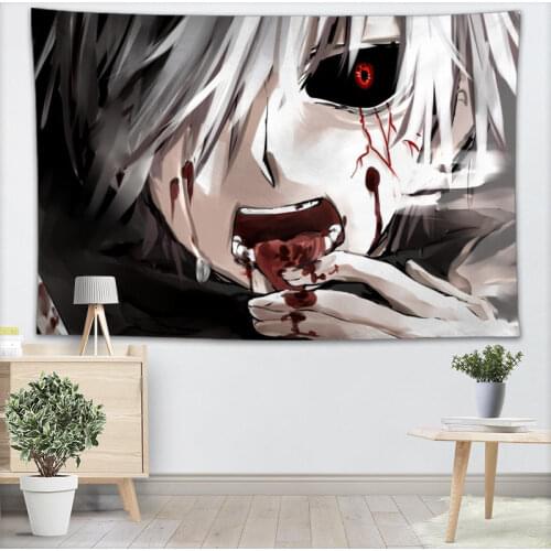 Tokyo Ghoul Anime Wall Tapestry Custom Your Pattern Yoga Office Sofa Tapestry Bedspread For Kids Room College Dorm Decoration