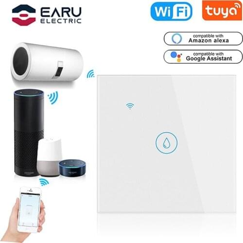 EU WiFi Smart Timer Glass Panel Boiler Water Heater Wall Touch Switch Smart Life Tuya Remote Control By Alexa Google Assistant