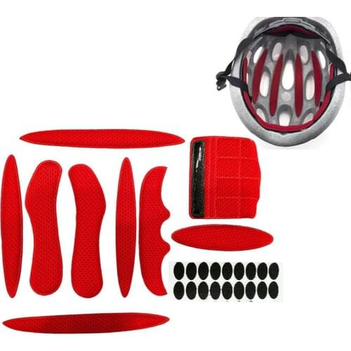 Universal Bike Helmet Inner Padding Foam Pads Kit Sealed Red Sponge For Outdoor Sports Cycling Motorcycle Bicycle Accessories