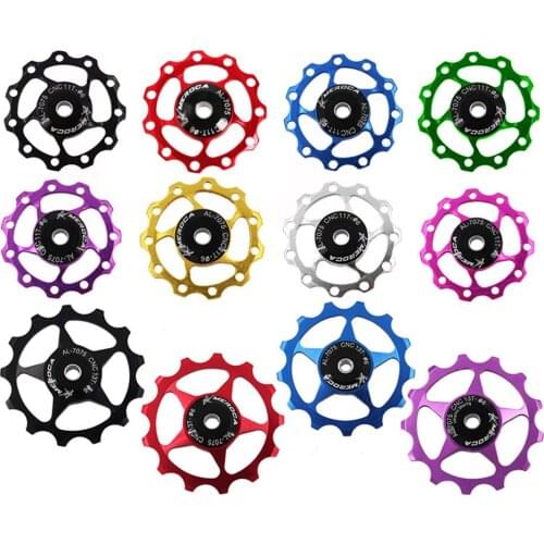 11T/13T Aluminum Alloy MTB Mountain Bike Bicycle Rear Derailleur Pulley Jockey Wheel Road Bike Guide Roller for 7/8/9/10 Speed