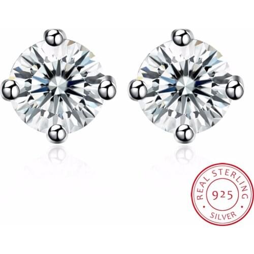 Simple Sterling Silver Stud Earrings Fashion Stud Earrings S925 Sterling Silver Jewelry Womens Jewelry Wedding Jewelry