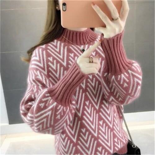Sweaters Pullovers Female Tops Autumn Winter Knitted Sweater Women 2021 New Korean Fashion Loose Lazy Short Lantern Sleeve