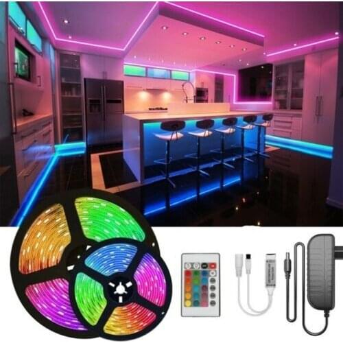 1 Set 5M 10M 15M 20M RGB Led Strip Light 12V SMD 2835 Led Tape Flexible Night Light BackLight Lighting With Power Remote Control