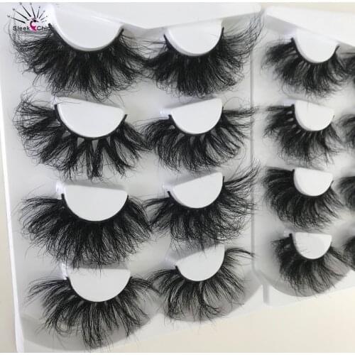 1 Pair 30mm Mink Lashes Long Messy False Lashes Bulk Thick Fake Eyelashes Extension Dramatic Fluffy Full Strip Lashes Set Vendor