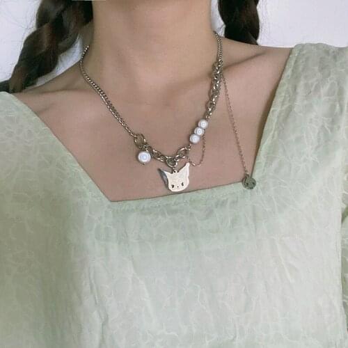 12pcs/lot Korean Luminous Ball Chain Necklace Womens Neck Chain Punk Hip Hop Choker Animal Pendant Clavicle Fashion Gothic