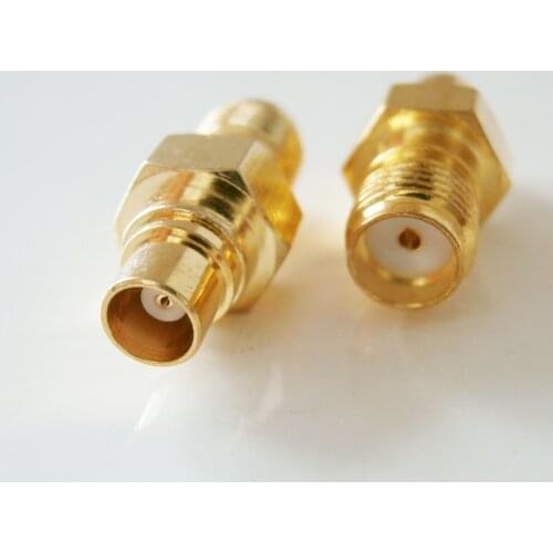 1X Pcs MCX Female To SMA Female Plug MCX to SMA GOLD Plated Straight 50ohm RF Connector Adapters Coaxial Coax