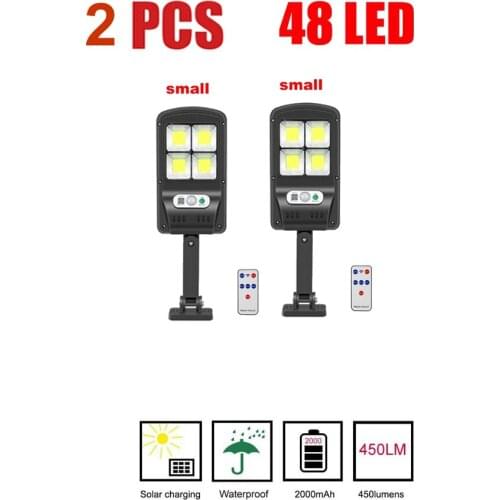2 pcs tabular oblong 48 LED Solar Light Outdoor Sun Powered Sunlight For Outdoor Garden Security Wall Solar Lamp motion sensor w