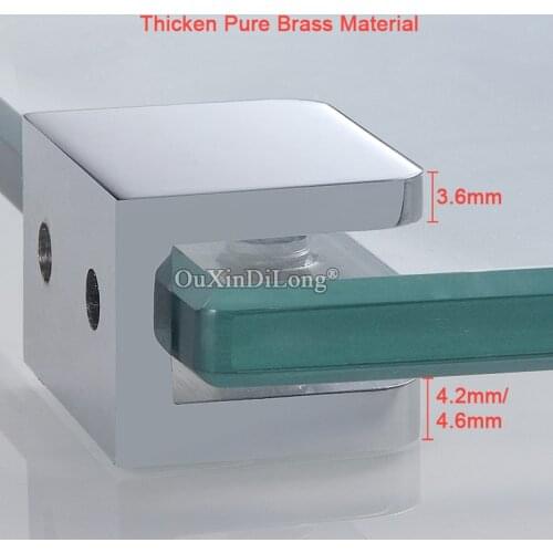 High Quality 20PCS Brass Glass Clamps Clips Round Glass Fixed Holder Brackets for 6~12mm Glass Chrome Finished