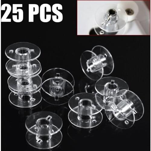 25pcs Sewing Machine Tools Sewing Spools Portable Plastic Empty Bobbins Spool for Singer
