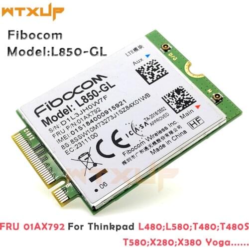 4G LTE wireless module WWAN Card for Fibocom L850-GL 01AX792 for Thinkpad carbon 6th X1 yoga X1 X280 X380 L480 L580 T480 T580