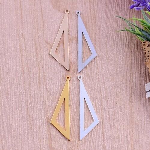 5pcs ZHU RU 40*11.5mm big Copper triangle decoration jewelry Earrings for DIY Jewelry Findings Components Accessories