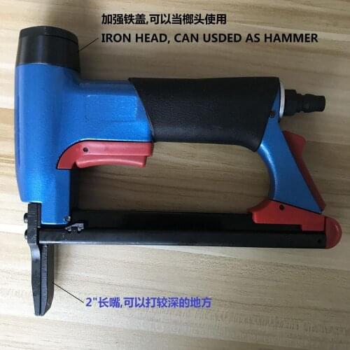8016LN Gaga Long Nose Fine Wire Air Stapler Gun BEA Type Gas Nailer Pneumatic U-type Pneumatic Strip Nail Gun Staple Gun